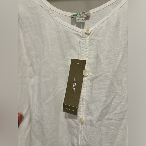 NWT J CREW Cotton-linen button-front beach dress - Picture 4 of 9